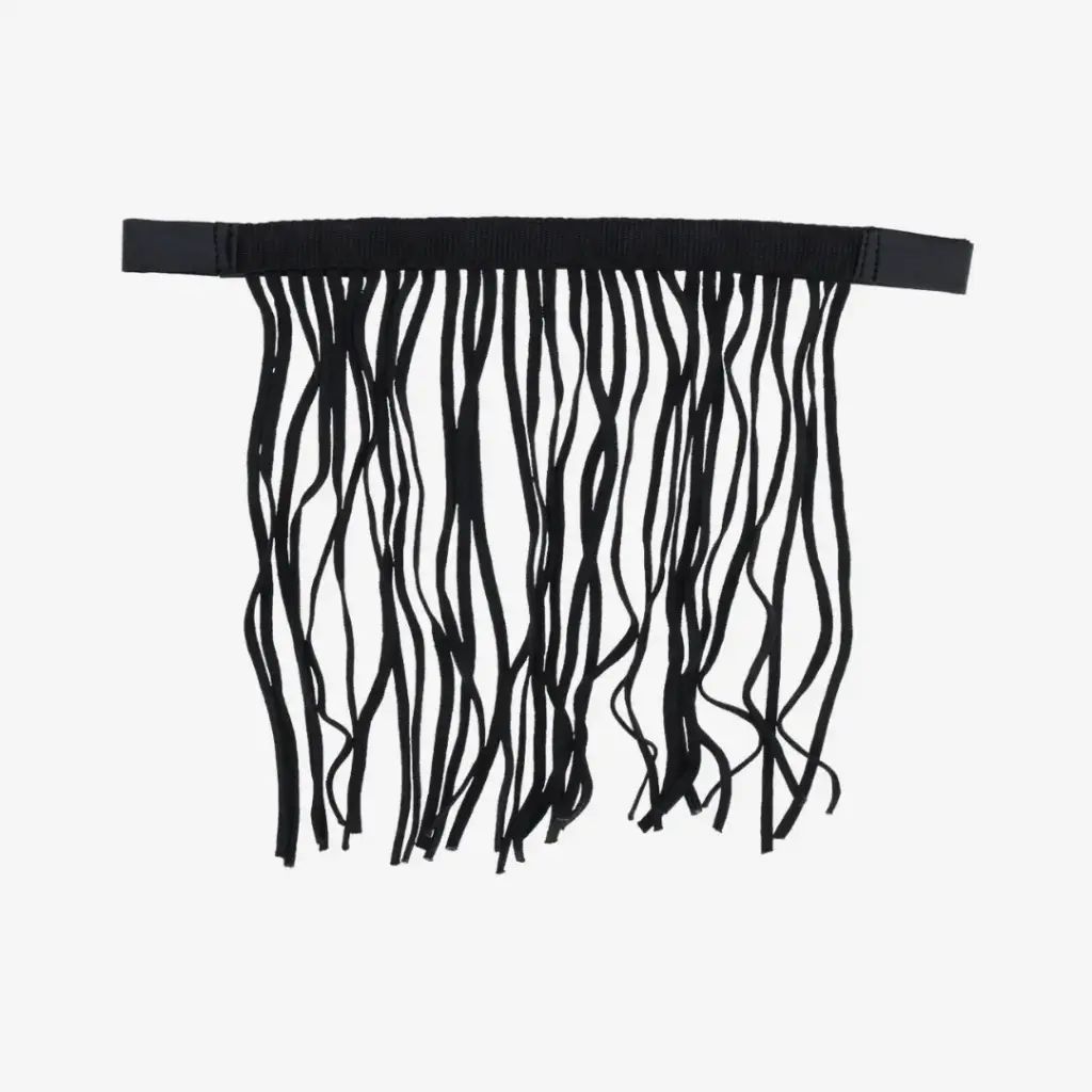 Fliegenfransenband mit Klett- Verschluß, schwarz, Pony