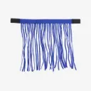 Fliegenfransenband mit Klett- Verschluß, blau, Pony