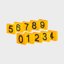 10x Nummernblock, gelb, zum Einschlaufen