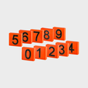 10x Nummernblock, orange, zum Einschlaufen