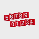 10x Nummernblock, rot, zum Einschlaufen