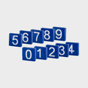 10x Nummernblock, blau, zum Einschlaufen